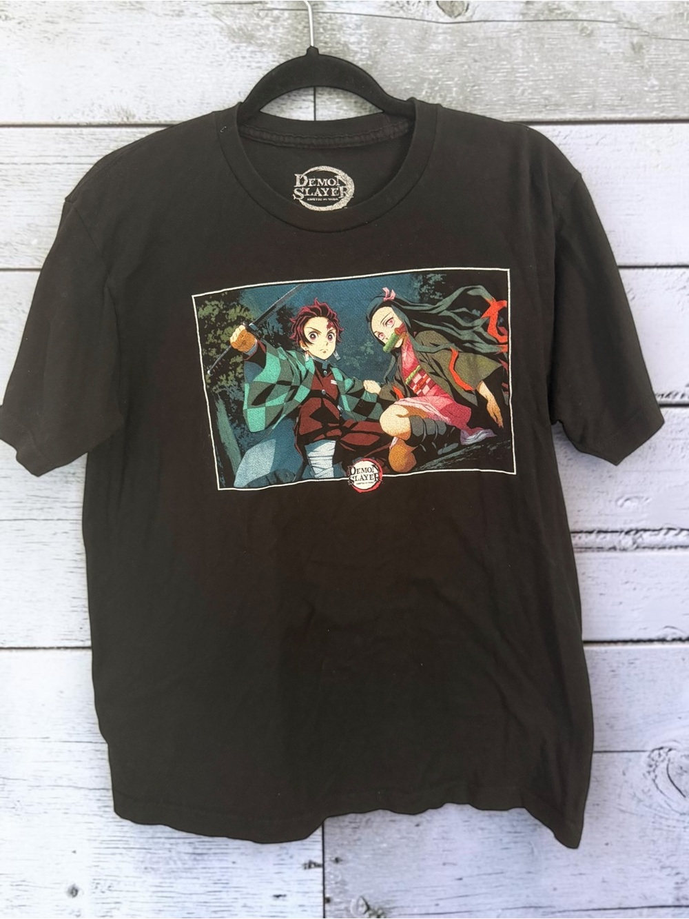 Demon Slayer Tanjiro Nezuko Anime Graphic Tee L Kimetsu No Yaiba Licensed